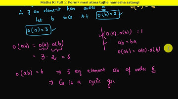 An abelian group of order 6 is cyclic which has an element of order 3 || Group Theory || Bsc math