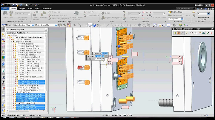 NX Mould Animation  using Assembly Sequence