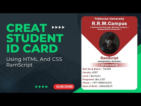 Create a Student ID Card with HTML and CSS | RamScript Tutorial | Project 5 | Web Page Design