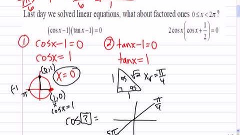Mr Joyce Math 12 - Solving Trig Equations I