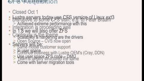 Lustre File System presentation, November 2007