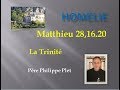 Homélie P Plet Matthieu 28,16 20 La Trinité