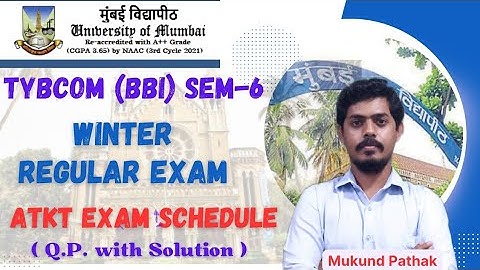 AtKt Exam Schedule TYBCOM (BBI) l Q.P. with Solution l Mumbai University l Mukund Sir