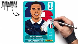 How to Draw the MBAPPÉ Sticker for France   FIFA World Cup 2026 Panini