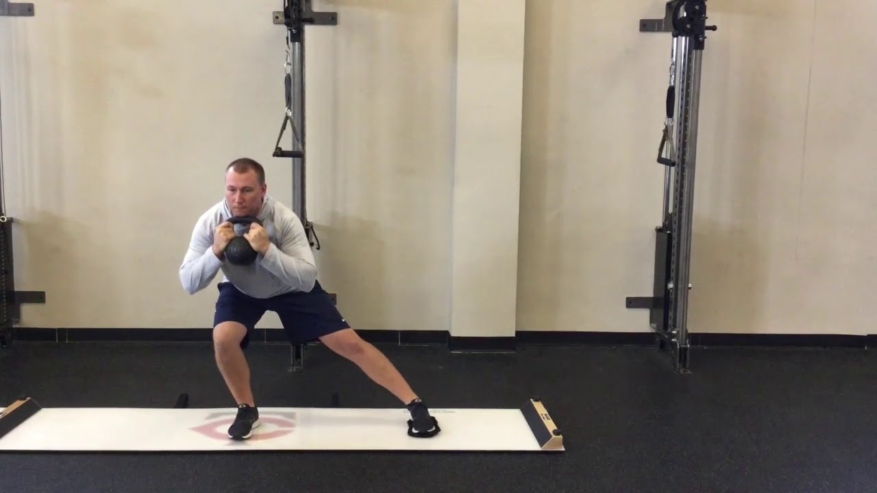 GOBLET SLIDEBOARD LATERAL LUNGE - YouTube