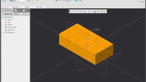 Creo Parametric - Simple Extrude & Cut