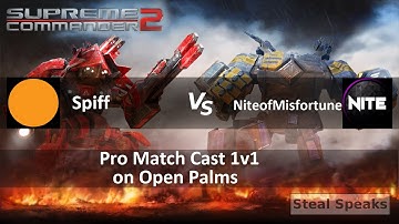 Supreme Commander 2 Procast 1v1 Spiff vs. NiteofMisfortune on Open Palms Epic Gameplay