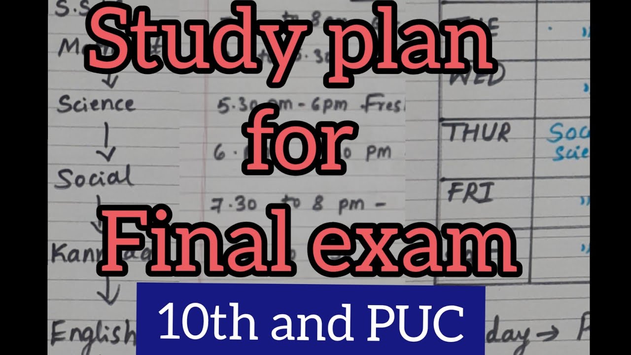 Study plan for 10th & PUC students / Study time table @smt ...
