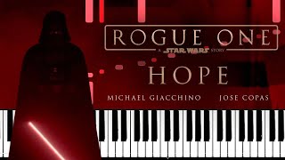 Rogue One - Hope | Darth Vader's Hallway Scene (Piano Tutorial + Sheet Music)