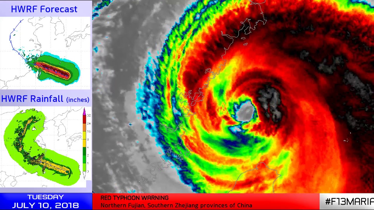 Coverage on Typhoon Maria and Hurricane Chris - 22:00 UTC July 10, 2018 observation ps4