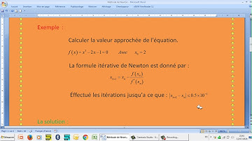 Méthode de Newton Raphson ( Exemple )