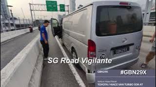 14jul2025 causeway #GBN29X toyota hiace trying to cut queue by changing lane