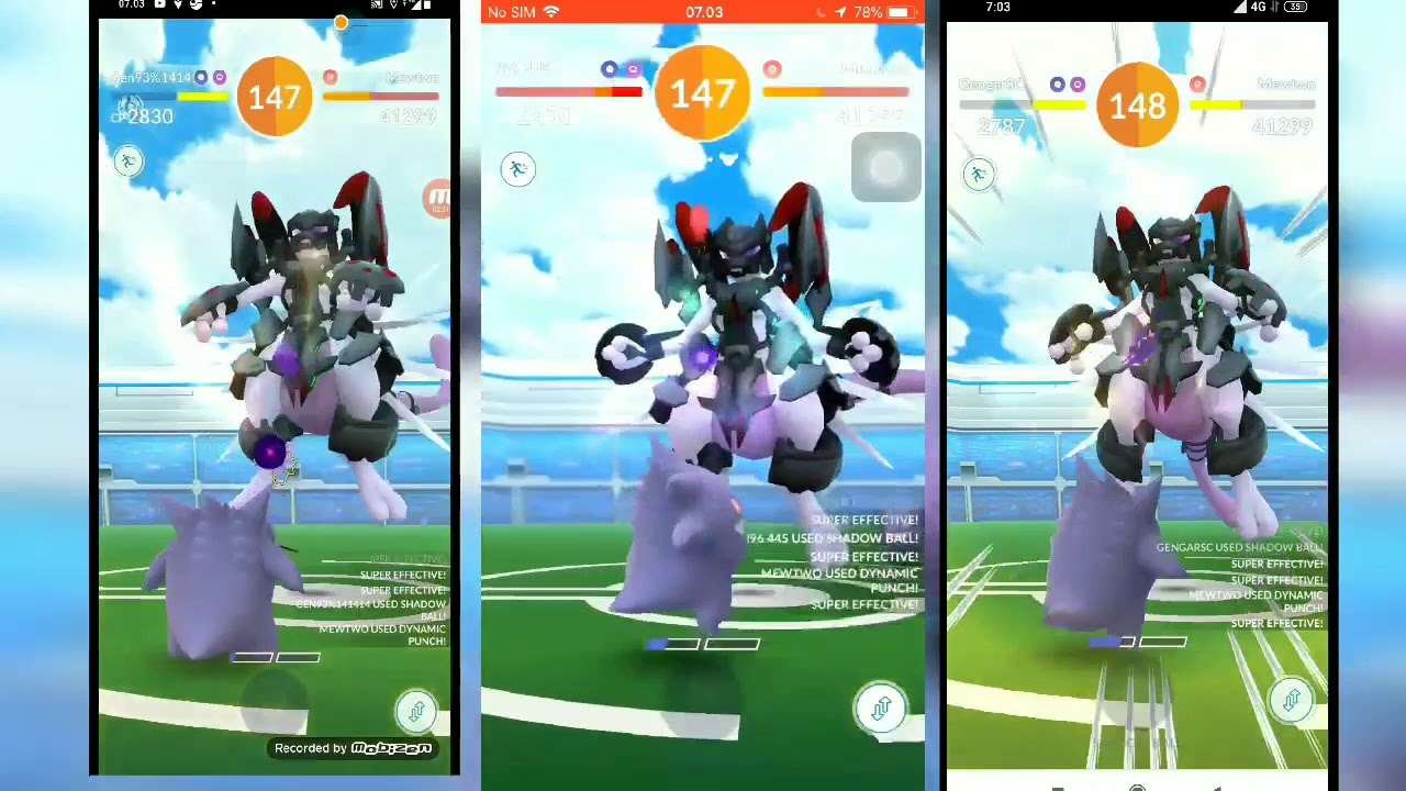 Armored Mewtwo trio - Dynamic Punch - No Weather Boost