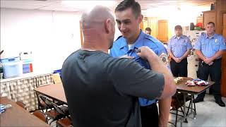Volunteer firefighters Chase Owen and Tiffany Bond are sworn into the TEFCD