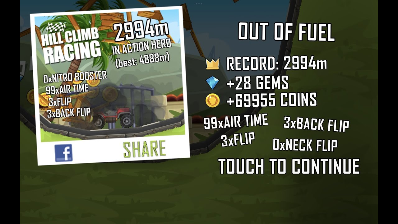 Hill Climb Racing Super Hill Climber + Action Hero 2994 WR