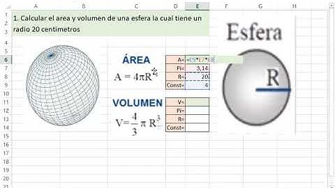 EXCEL AREA Y VOLUMEN DE UNA ESFERA