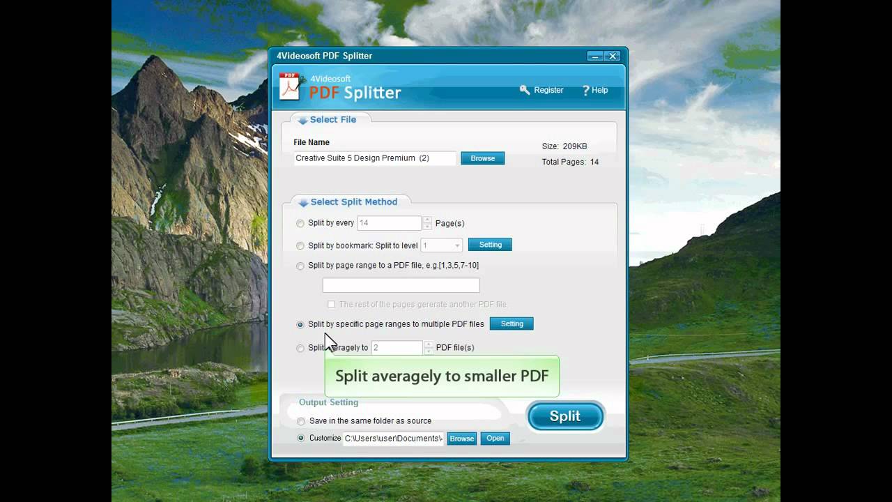 How to use 4Videosoft PDF Splitter