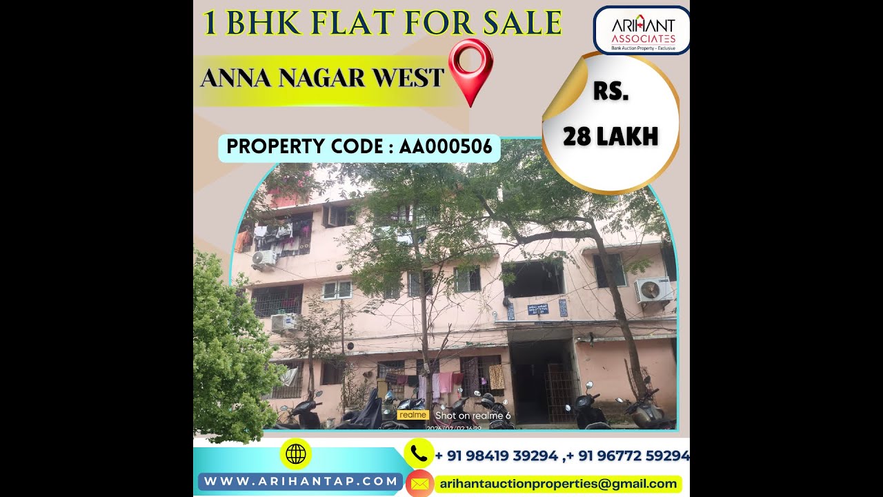 1 BHK  FLAT FOR SALE AT ANNA NAGAR WEST FOR RS.28 LAKH.