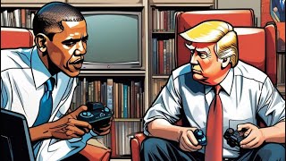 Obama playing fifa with trump