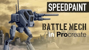 Digital Speed Painting - Battle Mech Robot