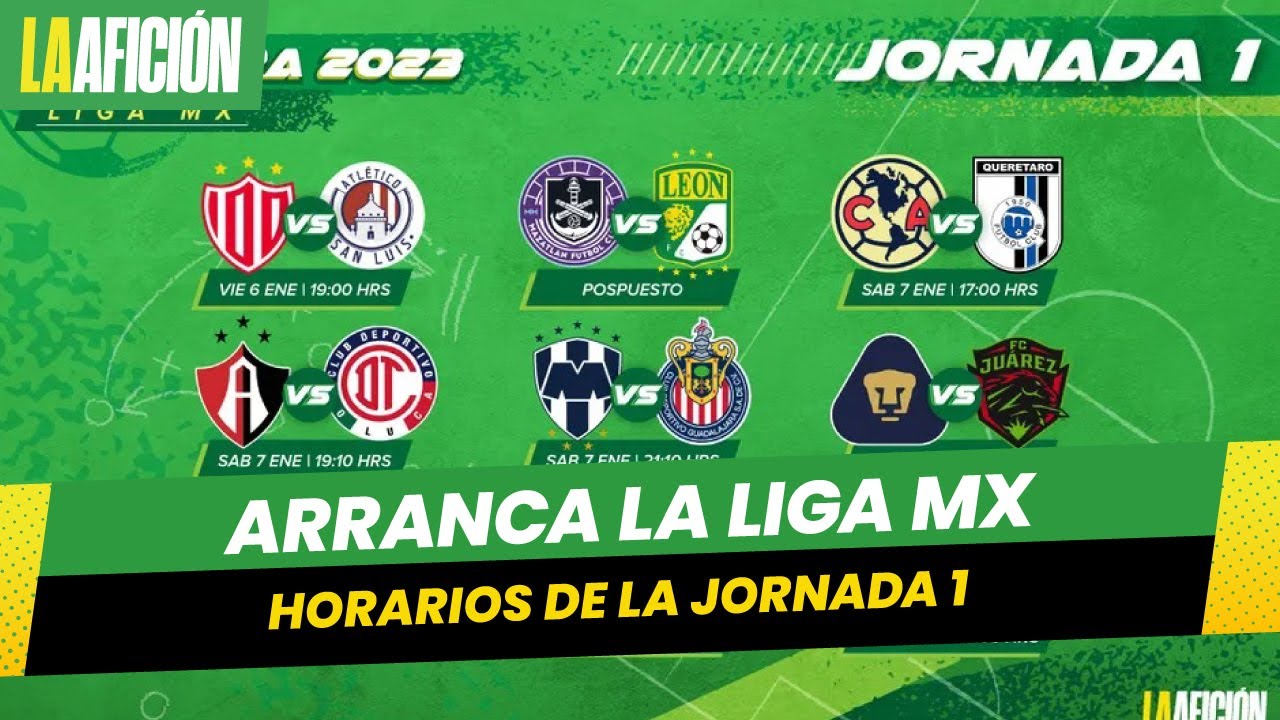 Horarios y fechas de los partidos de la jornada 1 del Clausura 2023 ...