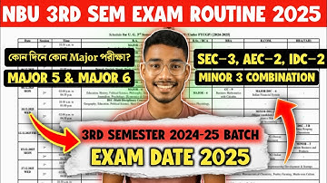 NBU UG 3rd Sem Routine 2025 | বাংলা ব্রেকডাউন