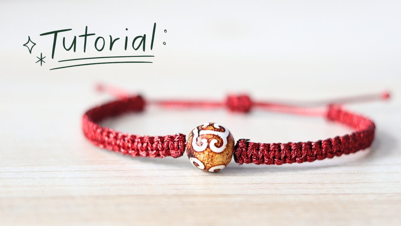 Dzi stone | How To Make Bracelet Square Knot with Beads | Macrame ...