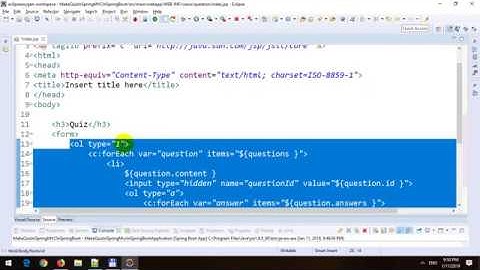 Creating Online Quiz Application using Spring MVC and Spring Data JPA in Spring Boot