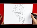 How to Draw Super Sonic Flying