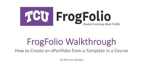 How to Create an ePortfolio from a Template in a Course