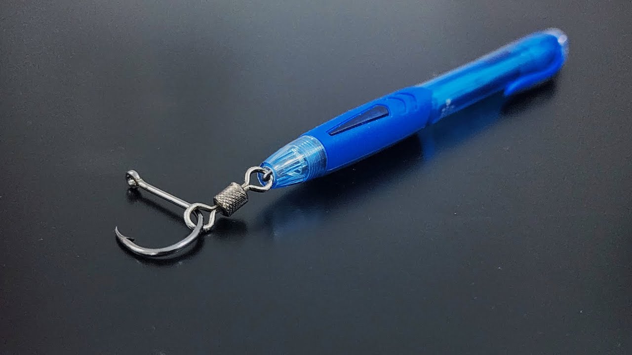 Check out this amazing fishing tackle using a recycled pen for tying