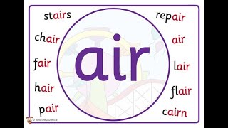 1/6/20 Mr Hughes phase 3 phonics /air/