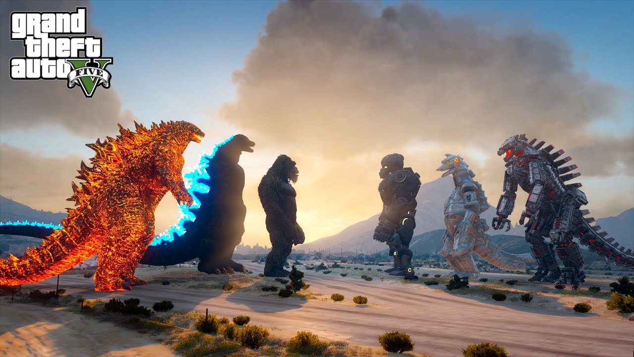 Thermo Godzilla, Kong, Heisei vs Mechagodzilla, Showa Gojira, Mechani Kong - GTA V Mods