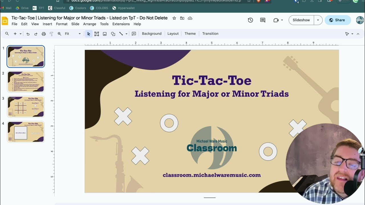 FREE Tic-Tac-Toe  Listening for Major or Minor Triads - Classful