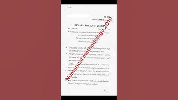 BCA 4th semester (2019) | Numerical methodology  #401 #bca #brabu  #question_academy