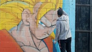  Pintó La isla 2022 / GOKU SSJ 3 Mural Dragon Ball Z