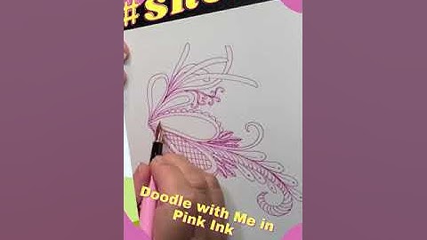 #Short Doodle in Pink Ink, Watch me Draw in Zentangle Patterns