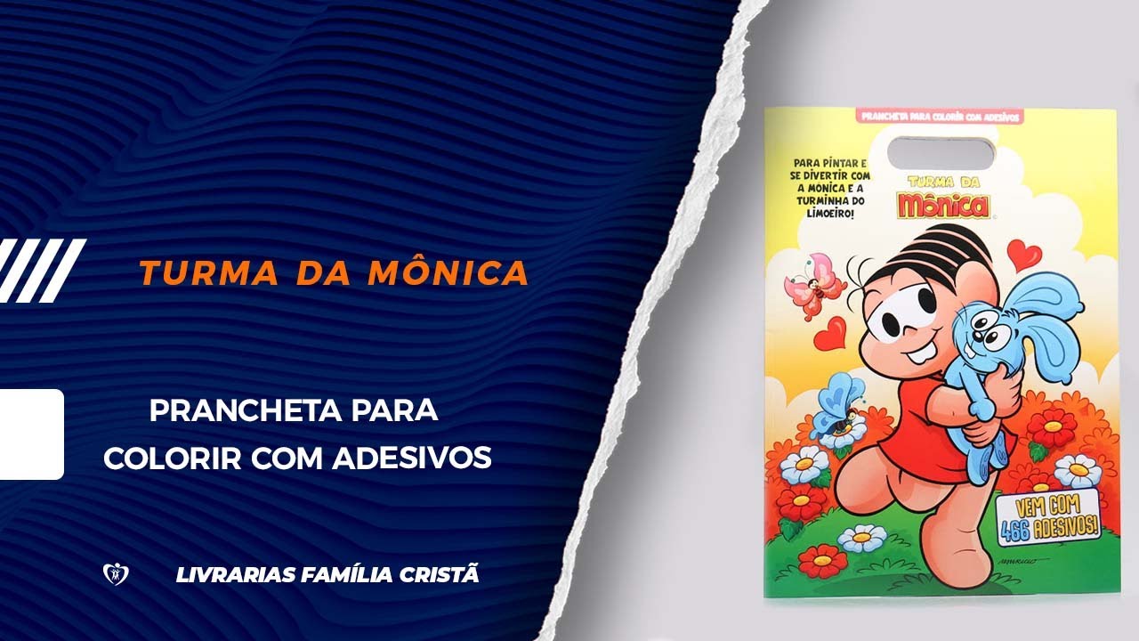 Livro - Turma Da Mônica - Prancheta para colorir com adesivos - Cascão no  Shoptime