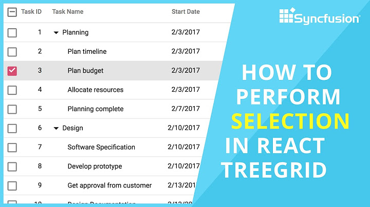 How to Perform Selection in React TreeGrid