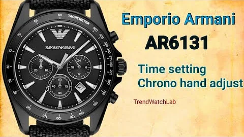 How to set time on Emporio Armani AR6131 | Chronograph hands adjust