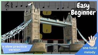 London Bridge is falling down | VERY EASY BEGINNER PIANO TUTORIAL + music sheet