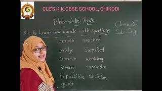 Cl-V English Nisha Walks Again New Words With Spellings
