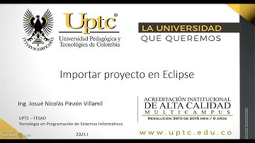 Importar Proyecto Eclipse - Fundamentos Programación - UPTC
