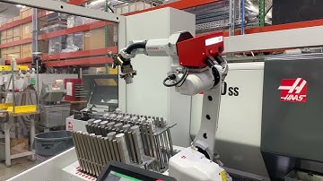 VID-13 CNC Lathe Automation | Haas ST-20SS | Turn-Assist 200i CNC Machine-tending Robot RoboJob-USA