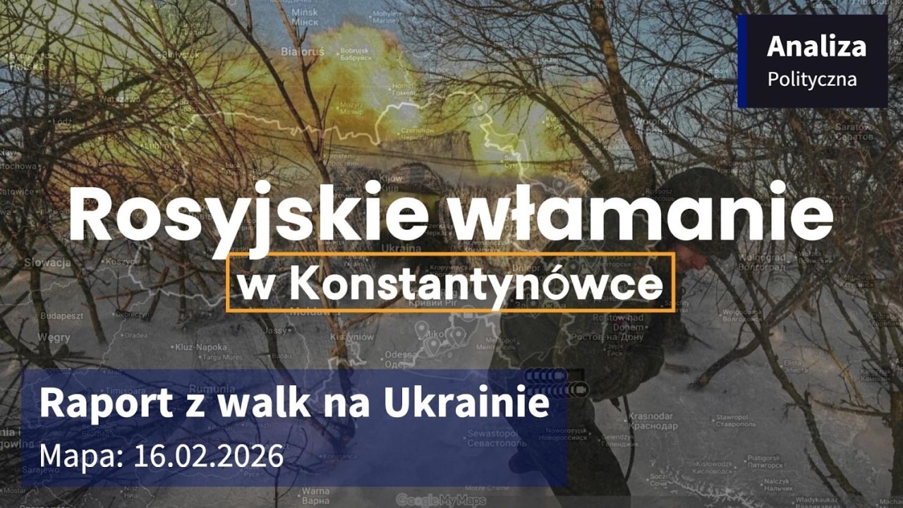 Wojna na Ukrainie Mapa 16.02.2026 - Rosyjskie włamanie w Konstantynówce