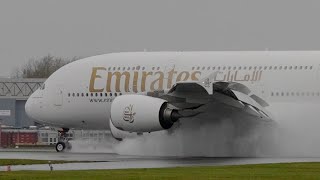 A380 SPRAY LANDING IN SLOW MOTION #Shorts