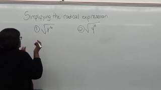 Elementary Algebra - Simplifying Radical Expressions with Variables Quiz Problem #1