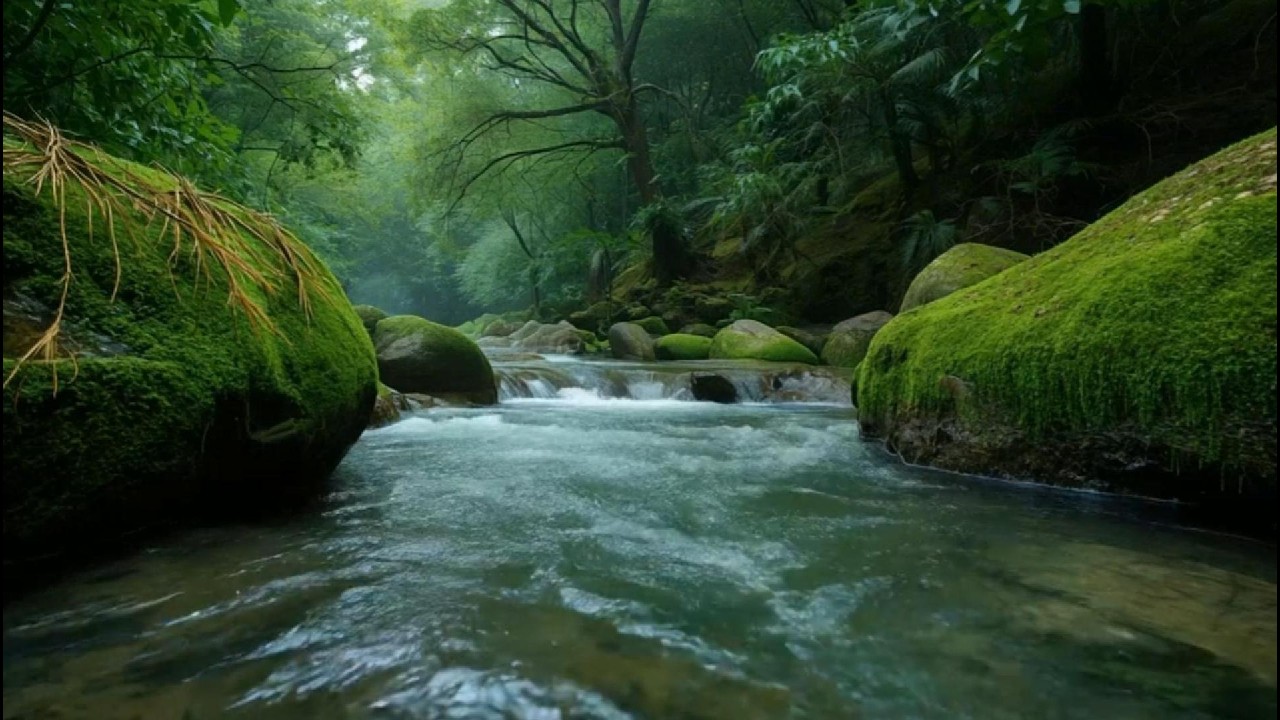 Rainforest River Ambience 🌱 Fast Stream + Birds-Free Nature Audio