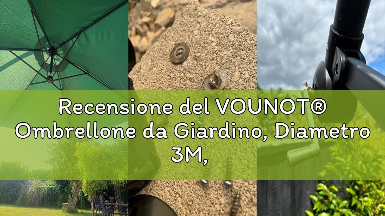 Recensione del VOUNOT® Ombrellone da Giardino, Diametro 3M, Ombrellone Decentrato Parasole, con Base