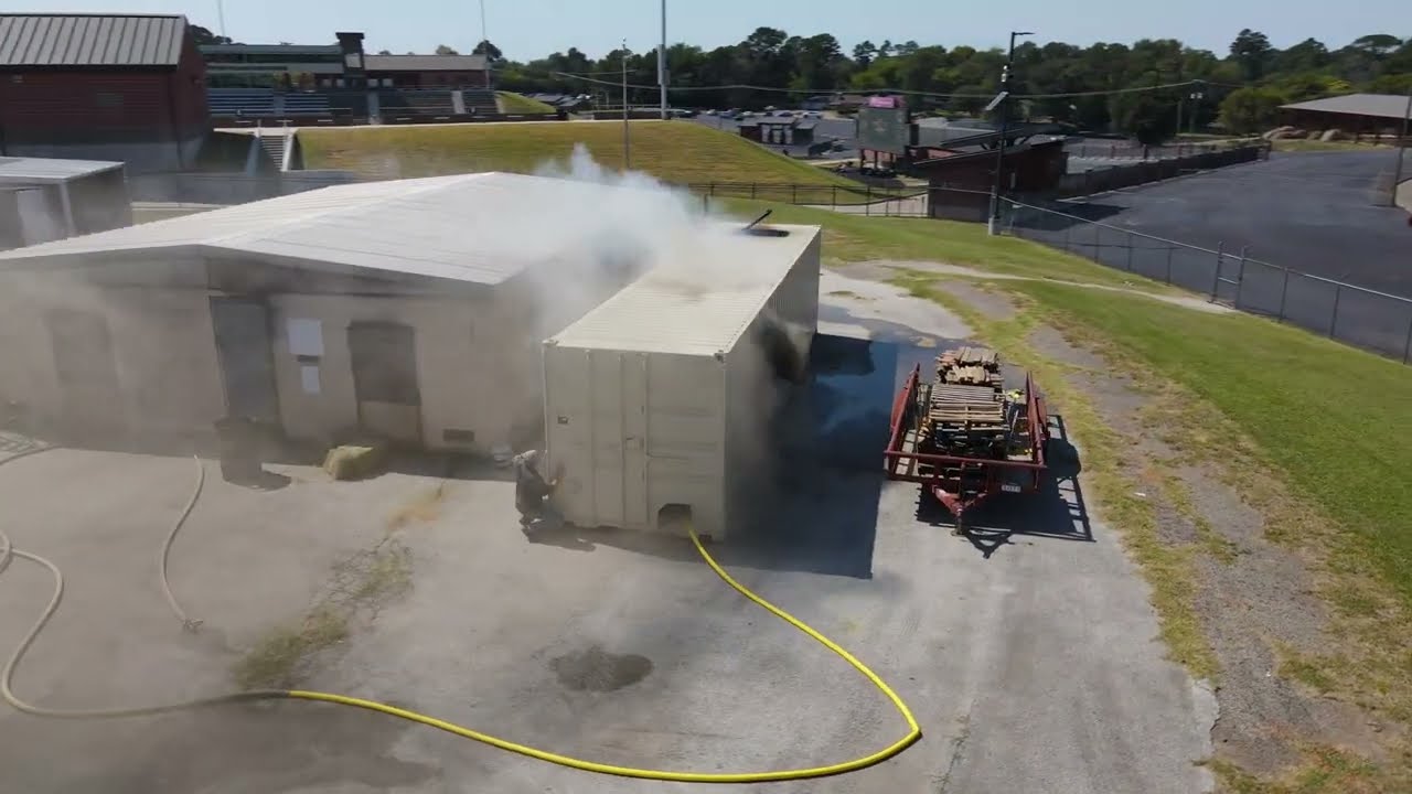 Open Bay 40' Container for Fire Training Live in Tyler TX!